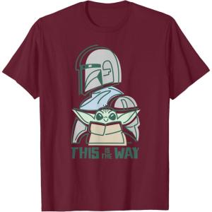 imageStar Wars The Mandalorian and Grogu This is the Way Cute TShirtBurgundy