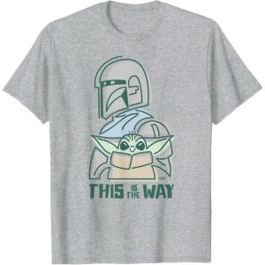 imageStar Wars The Mandalorian and Grogu This is the Way Cute TShirtHeather Grey