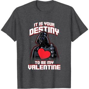 imageStar Wars Valentines Day Vader It Is Your Destiny Be Mine TShirtDark Heather Grey