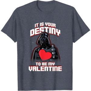 imageStar Wars Valentines Day Vader It Is Your Destiny Be Mine TShirtHeather Blue