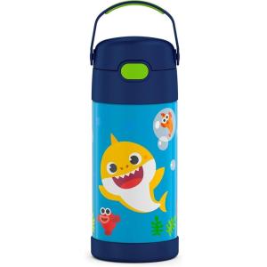 imageTHERMOS FUNTAINER Water Bottle with Straw  12 Ounce  Kids Stainless Steel Vacuum Insulated Water Bottle with Lid MandalorianBaby Shark