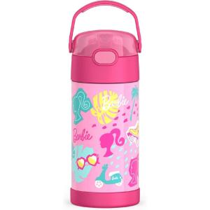 imageTHERMOS FUNTAINER Water Bottle with Straw  12 Ounce  Kids Stainless Steel Vacuum Insulated Water Bottle with Lid MandalorianBarbie