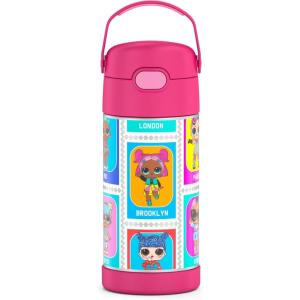 imageTHERMOS FUNTAINER Water Bottle with Straw  12 Ounce  Kids Stainless Steel Vacuum Insulated Water Bottle with Lid MandalorianLOL Surprise