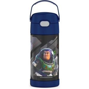 imageTHERMOS FUNTAINER Water Bottle with Straw  12 Ounce  Kids Stainless Steel Vacuum Insulated Water Bottle with Lid MandalorianLightyear