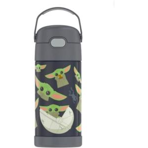 imageTHERMOS FUNTAINER Water Bottle with Straw  12 Ounce  Kids Stainless Steel Vacuum Insulated Water Bottle with Lid MandalorianMandalorian