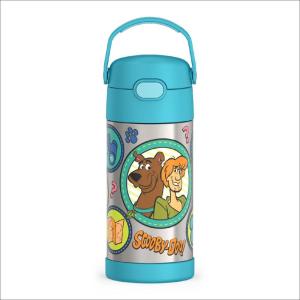 imageTHERMOS FUNTAINER Water Bottle with Straw  12 Ounce  Kids Stainless Steel Vacuum Insulated Water Bottle with Lid MandalorianScoobyDoo
