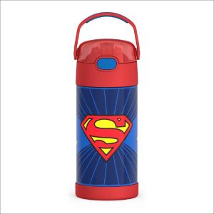 imageTHERMOS FUNTAINER Water Bottle with Straw  12 Ounce  Kids Stainless Steel Vacuum Insulated Water Bottle with Lid MandalorianSuperman