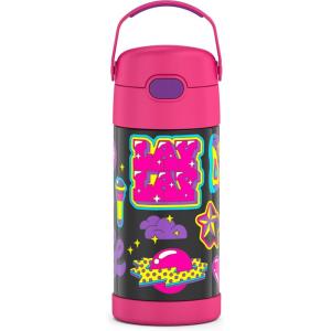 imageTHERMOS FUNTAINER Water Bottle with Straw  12 Ounce  Kids Stainless Steel Vacuum Insulated Water Bottle with Lid MandalorianThat Girl Lay Lay