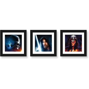 imageTrends International Gallery Pops Star Wars ObiWan Kenobi  Art Wall Art Bundle 3Pack Wall Poster 12quot x 12quot Black Frame VersionBlack Frame Version