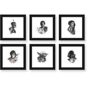 imageTrends International Gallery Pops Star Wars Saga  Artistic Atmosphere Wall Art Bundle 6Pack Wall Poster 12quot x 12quot Black Frame VersionBlack Framed Version
