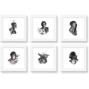 imageTrends International Gallery Pops Star Wars Saga  Artistic Atmosphere Wall Art Bundle 6Pack Wall Poster 12quot x 12quot Black Frame VersionWhite Framed Version