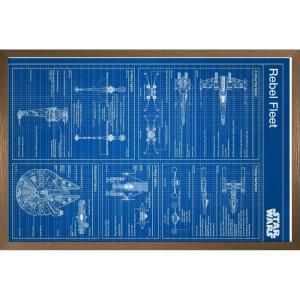 imageTrends International Star Wars Saga  Rebel Blueprint Wall Poster 22375quot x 34quot Unframed VersionBronze Framed Version