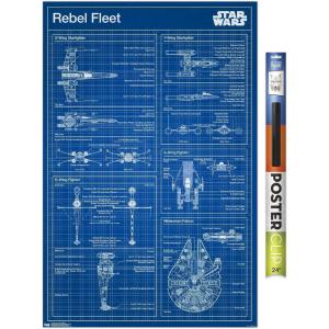 imageTrends International Star Wars Saga  Rebel Blueprint Wall Poster 22375quot x 34quot Unframed VersionPremium Poster  Clip Bundle