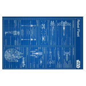 imageTrends International Star Wars Saga  Rebel Blueprint Wall Poster 22375quot x 34quot Unframed VersionWhite Framed Version