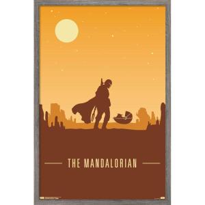 imageTrends International Star Wars The Mandalorian  Mando and The Child At Dusk Wall Poster 22375quot x 34quot Unframed VersionBarnwood Framed Version