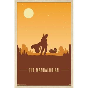 imageTrends International Star Wars The Mandalorian  Mando and The Child At Dusk Wall Poster 22375quot x 34quot Unframed VersionBlonde Framed Version