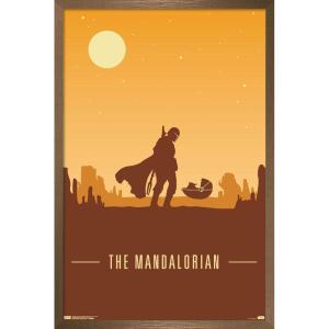 imageTrends International Star Wars The Mandalorian  Mando and The Child At Dusk Wall Poster 22375quot x 34quot Unframed VersionBronze Framed Version