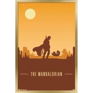 imageTrends International Star Wars The Mandalorian  Mando and The Child At Dusk Wall Poster 22375quot x 34quot Unframed VersionGold Framed Version