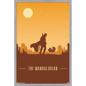 imageTrends International Star Wars The Mandalorian  Mando and The Child At Dusk Wall Poster 22375quot x 34quot Unframed VersionGray Framed Version