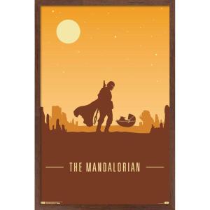 imageTrends International Star Wars The Mandalorian  Mando and The Child At Dusk Wall Poster 22375quot x 34quot Unframed VersionMahogany Framed Version