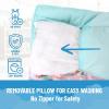 imageJay Franco Kids Nap Mat with Embedded Pillow ampamp Blanket  Soft 46quotx20quot Microfiber Sleeping Bag with Name Tag ampamp Handle for School Travel Sleepover Gray  Star WarsPink  Disney Princess
