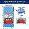 imageJay Franco Kids Slumber Bag and Pillow  54 x 27 Inch Comfy Indoor Sleeping Bag for School and Sleepovers 2 Piece Set Blue  Star WarsBlue  Cars