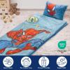 imageJay Franco Kids Slumber Bag and Pillow  54 x 27 Inch Comfy Indoor Sleeping Bag for School and Sleepovers 2 Piece Set Blue  Star WarsBlue  Spiderman