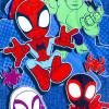 imageJay Franco Kids Slumber Bag and Pillow  54 x 27 Inch Comfy Indoor Sleeping Bag for School and Sleepovers 2 Piece Set Blue  Star WarsBlue  Spidey  His Amazing Friends