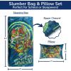 imageJay Franco Kids Slumber Bag and Pillow  54 x 27 Inch Comfy Indoor Sleeping Bag for School and Sleepovers 2 Piece Set Blue  Star WarsBlue  Teenage Mutant Ninja Turtles