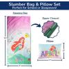 imageJay Franco Kids Slumber Bag and Pillow  54 x 27 Inch Comfy Indoor Sleeping Bag for School and Sleepovers 2 Piece Set Blue  Star WarsMulti  the Little Mermaid