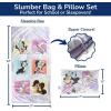 imageJay Franco Kids Slumber Bag and Pillow  54 x 27 Inch Comfy Indoor Sleeping Bag for School and Sleepovers 2 Piece Set Blue  Star WarsPurple  Minnie Mouse
