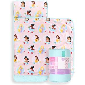 imageJay Franco Kids Nap Mat with Embedded Pillow ampamp Blanket  Soft 46quotx20quot Microfiber Sleeping Bag with Name Tag ampamp Handle for School Travel Sleepover Gray  Star WarsPink  Disney Princess