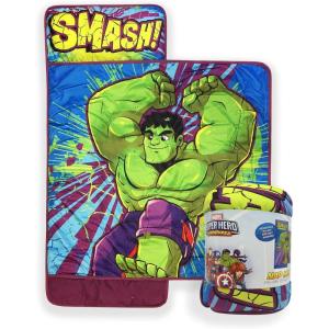 imageJay Franco Kids Nap Mat with Embedded Pillow ampamp Blanket  Soft 46quotx20quot Microfiber Sleeping Bag with Name Tag ampamp Handle for School Travel Sleepover Gray  Star WarsGreen  Hulk