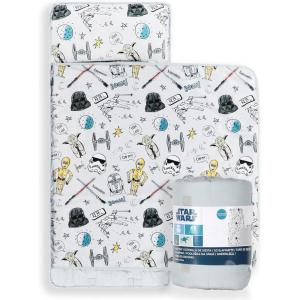 imageJay Franco Kids Nap Mat with Embedded Pillow ampamp Blanket  Soft 46quotx20quot Microfiber Sleeping Bag with Name Tag ampamp Handle for School Travel Sleepover Gray  Star WarsGray  Star Wars