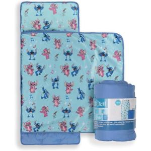 imageJay Franco Kids Nap Mat with Embedded Pillow ampamp Blanket  Soft 46quotx20quot Microfiber Sleeping Bag with Name Tag ampamp Handle for School Travel Sleepover Gray  Star WarsBlue  Lilo  Stitch