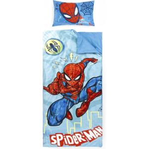 imageJay Franco Kids Slumber Bag and Pillow  54 x 27 Inch Comfy Indoor Sleeping Bag for School and Sleepovers 2 Piece Set Blue  Star WarsBlue  Spiderman