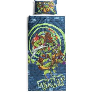 imageJay Franco Kids Slumber Bag and Pillow  54 x 27 Inch Comfy Indoor Sleeping Bag for School and Sleepovers 2 Piece Set Blue  Star WarsBlue  Teenage Mutant Ninja Turtles