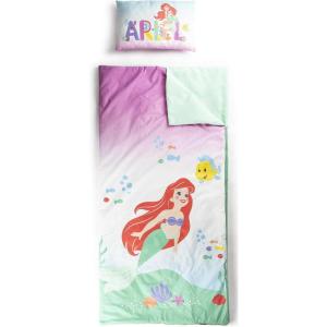imageJay Franco Kids Slumber Bag and Pillow  54 x 27 Inch Comfy Indoor Sleeping Bag for School and Sleepovers 2 Piece Set Blue  Star WarsMulti  the Little Mermaid