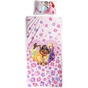 imageJay Franco Kids Slumber Bag and Pillow  54 x 27 Inch Comfy Indoor Sleeping Bag for School and Sleepovers 2 Piece Set Blue  Star WarsPink  Princess