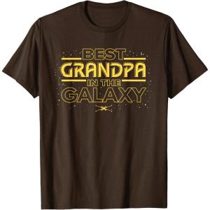 imageStar Wars Best Grandpa in the Galaxy Birthday Fathers Day TShirtBrown