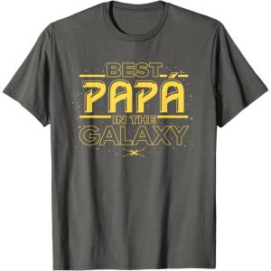 imageStar Wars Best Pap in the Galaxy Birthday Da del Padre TShirtAsphalt Grey