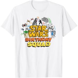 imageStar Wars Classic Movie Characters Retro Toon Birthday Squad TShirtWhite
