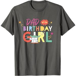 imageStar Wars Grogu Mandalorian Toon Dad of the Birthday Girl TShirtAsphalt Grey