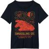 imageStar Wars Vintage Han Solo Smuggling Co Poster Disney TShirtBlack