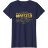 imageStar Wars Best Maestra in the Galaxy Teacher Gift Spanish TShirtNavy Blue