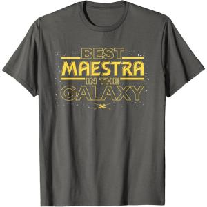 imageStar Wars Best Maestra in the Galaxy Teacher Gift Spanish TShirtAsphalt Grey