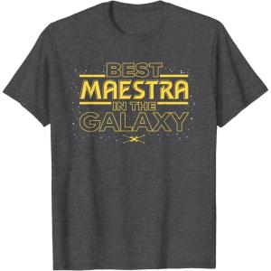 imageStar Wars Best Maestra in the Galaxy Teacher Gift Spanish TShirtDark Heather Grey
