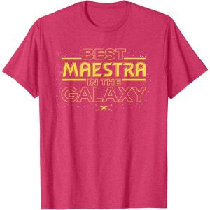 imageStar Wars Best Maestra in the Galaxy Teacher Gift Spanish TShirtRed Heather