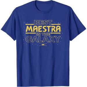 imageStar Wars Best Maestra in the Galaxy Teacher Gift Spanish TShirtRoyal Blue