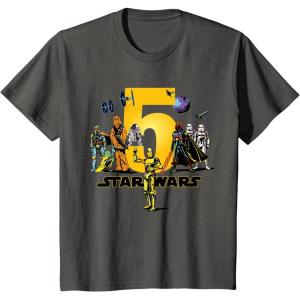 imageStar Wars Classic Characters Fifth Birthday 5 Years Old TShirtAsphalt Grey